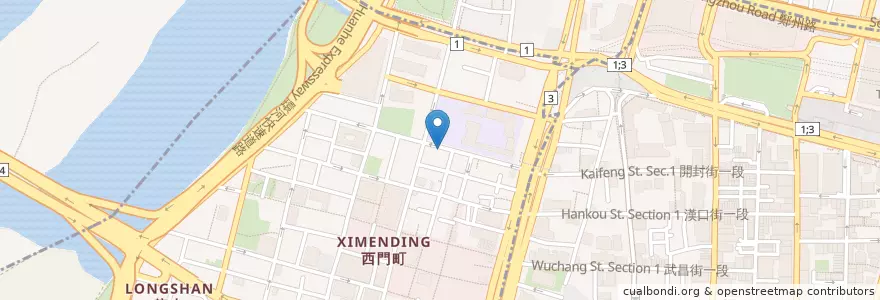 Mapa de ubicacion de 賽門鄧普拉 en تايوان, تايبيه الجديدة, تايبيه, 萬華區.