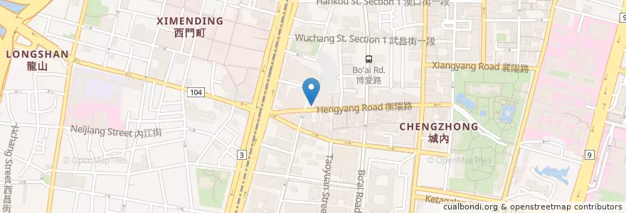 Mapa de ubicacion de 兆豐金前郵筒 en 臺灣, 新北市, 臺北市, 萬華區, 中正區.