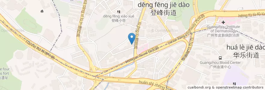 Mapa de ubicacion de 中国农业银行登峰支行 en Chine, Guangdong, Canton, 越秀区, 登峰街道.