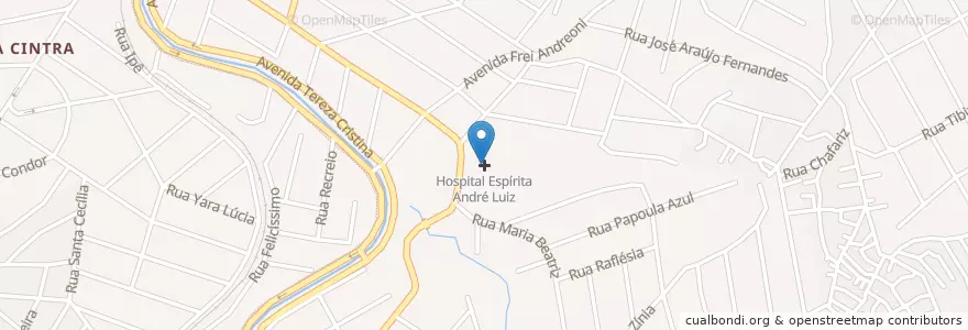 Mapa de ubicacion de Hospital Espírita André Luiz en ブラジル, 南東部地域, ミナス ジェライス, Região Geográfica Intermediária De Belo Horizonte, Região Metropolitana De Belo Horizonte, Microrregião Belo Horizonte, ベロオリゾンテ.