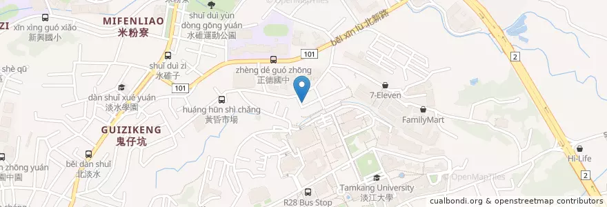 Mapa de ubicacion de 九嬸婆古早味 en Taiwan, 新北市, 淡水區.