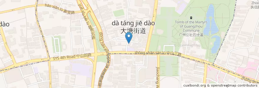 Mapa de ubicacion de 越秀区妇幼保健院 en China, Provincia De Cantón, Cantón, 越秀区, 大塘街道.