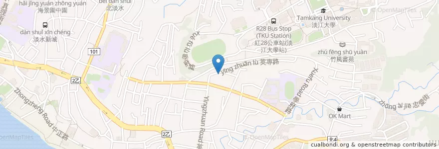 Mapa de ubicacion de 大順小吃 en Taiwan, 新北市, 淡水區.