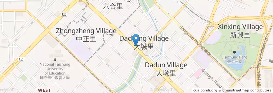Mapa de ubicacion de 饗厚牛排台中站前店 en Taiwán, Taichung, 中區.