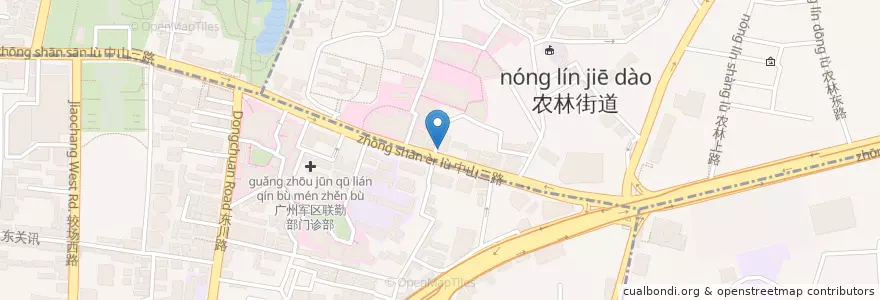 Mapa de ubicacion de 中国工商银行 en China, Guangdong, Guangzhou City, Yuexiu District.