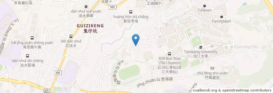 Mapa de ubicacion de 香港大原燒臘 en تایوان, 新北市, 淡水區.