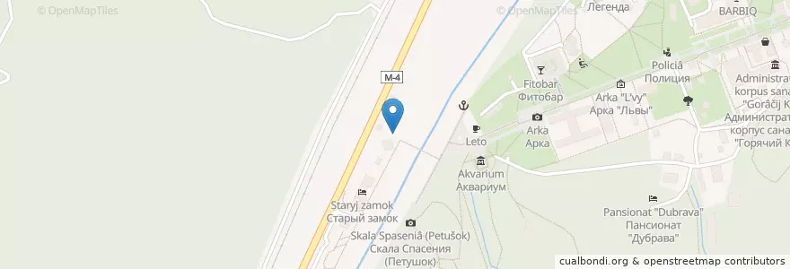 Mapa de ubicacion de Фонтан "Мельница" en Rússia, Distrito Federal Do Sul, Krai De Krasnodar, Городской Округ Горячий Ключ.