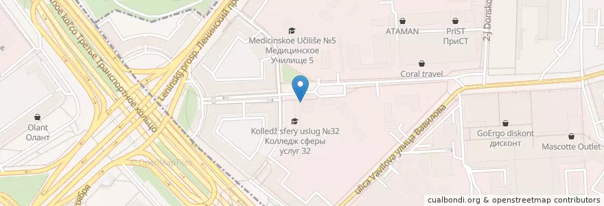 Mapa de ubicacion de Добрый свет en روسيا, Центральный Федеральный Округ, Москва, Южный Административный Округ, Донской Район.