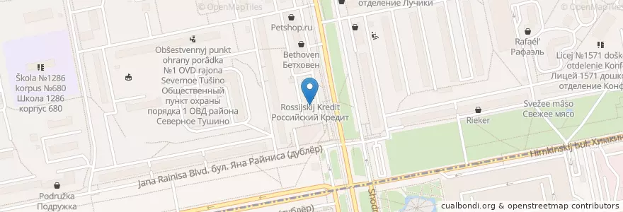 Mapa de ubicacion de Хоум Кредит en روسیه, Центральный Федеральный Округ, Москва, Северо-Западный Административный Округ.