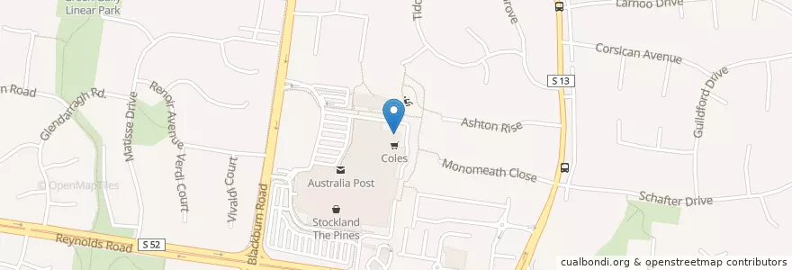 Mapa de ubicacion de Indulgence Cafe en Australie, Victoria, City Of Manningham.