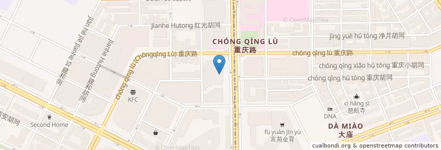 Mapa de ubicacion de 必胜客 en 中国, 吉林省, 长春市, 朝阳区, 重庆街道.