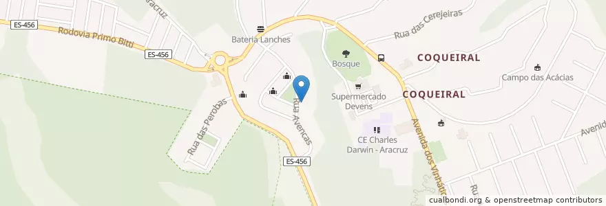 Mapa de ubicacion de Loja Maçônica João Batista Celestino en Brasil, Região Sudeste, Espírito Santo, Microrregião Linhares, Região Geográfica Intermediária De São Mateus, Aracruz.
