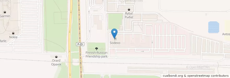 Mapa de ubicacion de Sodexo en Rusland, Северо-Западный Федеральный Округ, Oblast Leningrad, Sint-Petersburg, Московский Район, Округ Звёздное.