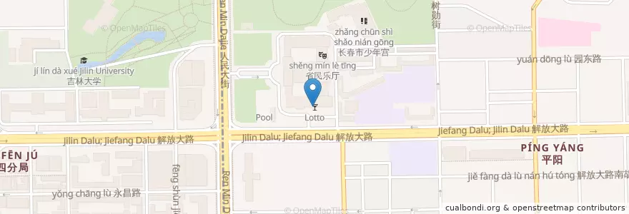 Mapa de ubicacion de Lotto en China, Jilin, 长春市, 南关区.