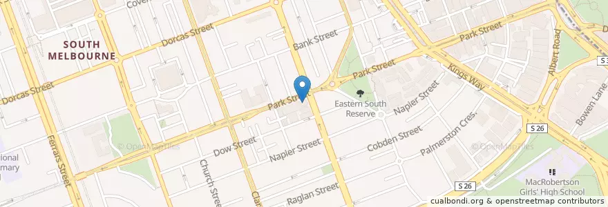 Mapa de ubicacion de Water Rat Hotel en Australia, Victoria, City Of Port Phillip.