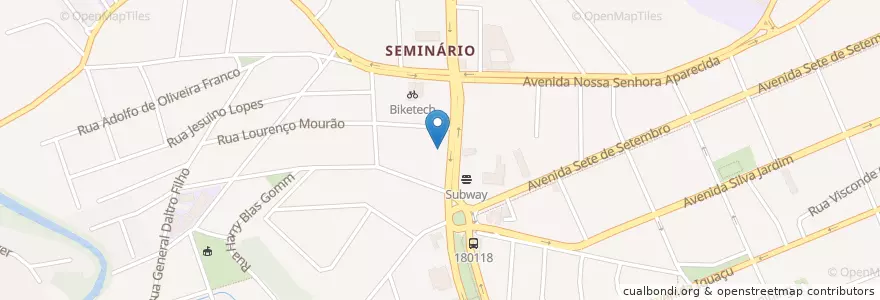 Mapa de ubicacion de Rentauto en ブラジル, 南部地域, パラナ, Região Geográfica Intermediária De Curitiba, Região Metropolitana De Curitiba, Microrregião De Curitiba, クリチバ.