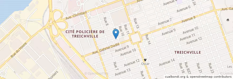 Mapa de ubicacion de Clinique La Mascotte en Costa Do Marfim, Abidjan, Treichville.