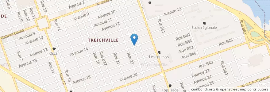Mapa de ubicacion de Panorama Treichville en Costa D'Avorio, Abidjan, Treichville.