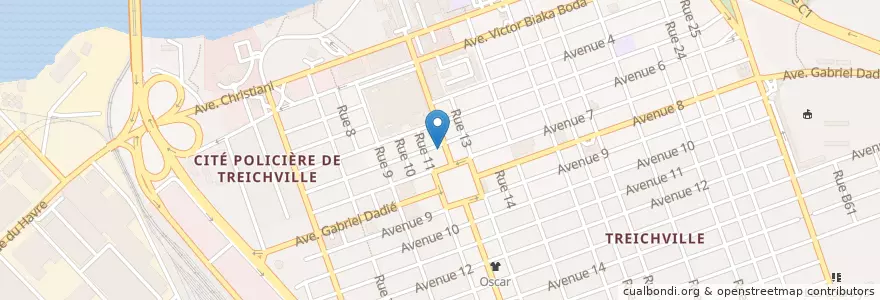 Mapa de ubicacion de Société générale Côte d’Ivoire Agence Boulevard du 6 février en コートジボワール, アビジャン, Treichville.