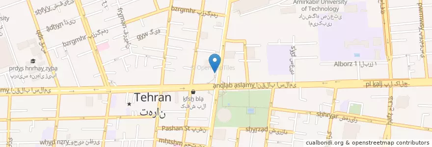 Mapa de ubicacion de بانک ملی en Iran, Teheran, شهرستان تهران, Teheran, بخش مرکزی شهرستان تهران.