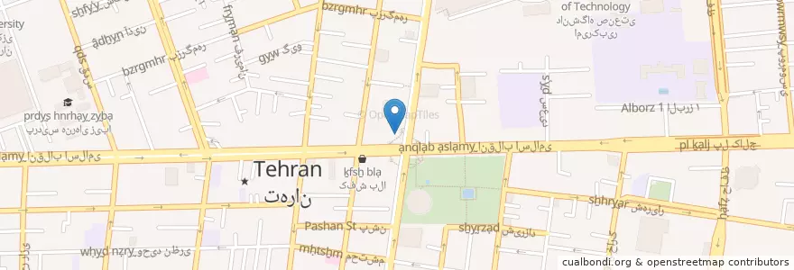Mapa de ubicacion de داروخانه مصدق en Irán, Teherán, شهرستان تهران, Teherán, بخش مرکزی شهرستان تهران.