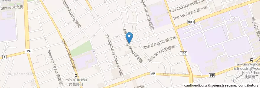 Mapa de ubicacion de 3Q 脆皮雞排 en 臺灣, 桃園市, 桃園區.