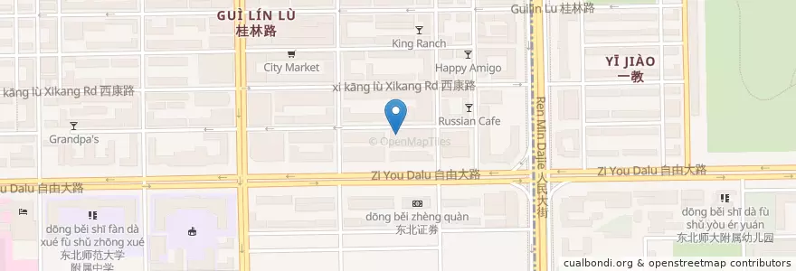 Mapa de ubicacion de 素族 Suzu Cafe en الصين, جيلين, تشانغتشون, 朝阳区, 桂林街道.
