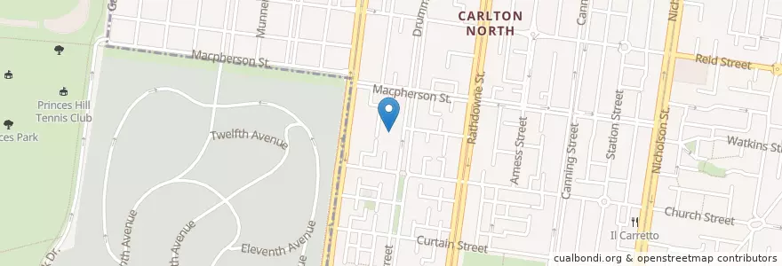 Mapa de ubicacion de Carlton Mosque en Australia, Victoria, City Of Yarra.
