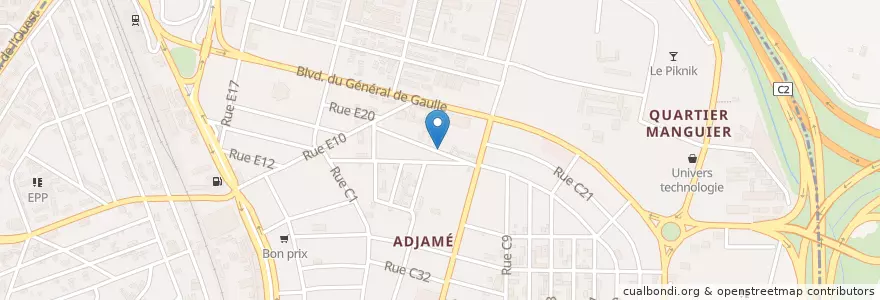 Mapa de ubicacion de AVS en コートジボワール, アビジャン, Adjamé.