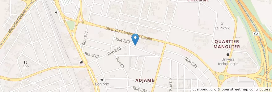 Mapa de ubicacion de Station AP en Côte D’Ivoire, Abidjan, Adjamé.