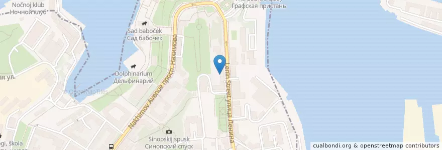 Mapa de ubicacion de Q-Bar en 러시아, 남부연방관구, Севастополь, Севастополь, Ленинский Район, Ленинский Округ.