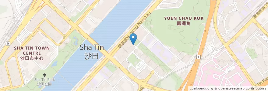Mapa de ubicacion de 河畔花園停車場 Garden Rivera Car Park en 중국, 광둥성, 홍콩, 신제, 沙田區 Sha Tin District.