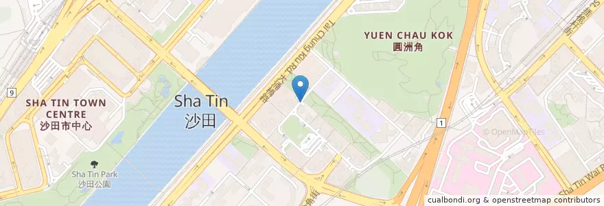 Mapa de ubicacion de 花園城第2期停車場 Shatin Park Phase 2 Car Park en China, Cantão, Hong Kong, Novos Territórios, 沙田區 Sha Tin District.