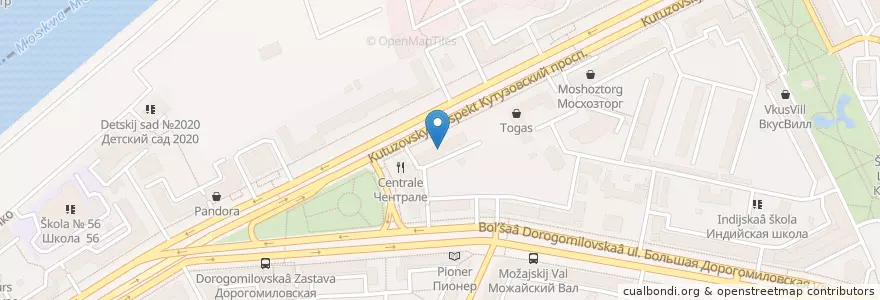 Mapa de ubicacion de Росбанк en Россия, Центральный Федеральный Округ, Москва, Район Дорогомилово.