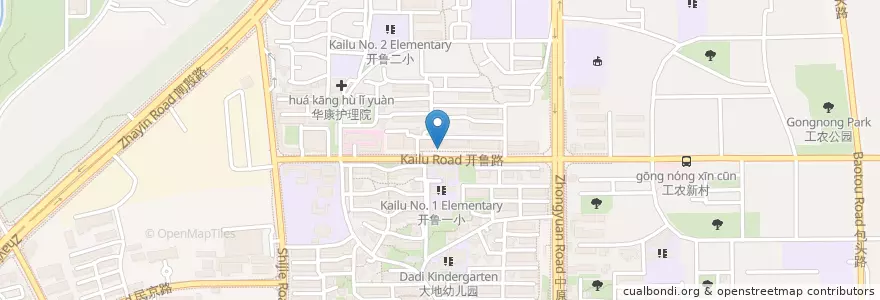 Mapa de ubicacion de 开鲁路邮政所 en Китай, Шанхай, Янпу.