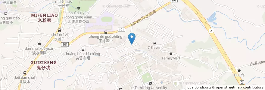 Mapa de ubicacion de 噴火龍碳烤三明治 en 台湾, 新北市, 淡水区.