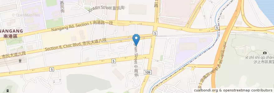 Mapa de ubicacion de 旨元宮 en Taïwan, Nouveau Taipei, Taipei, District De Nangang.