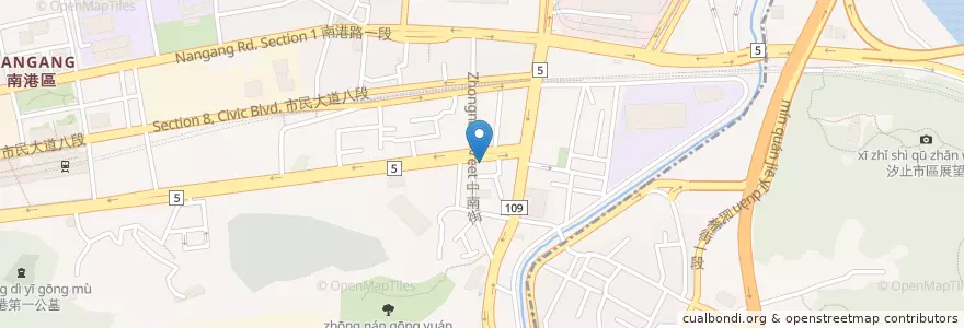 Mapa de ubicacion de 沙拉船Bar en Taiwan, 新北市, Taipé, 南港區.