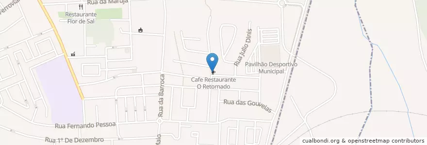 Mapa de ubicacion de Café Restaurante O Retornado en Portugal, Santarém, Centro, Médio Tejo, Entroncamento, Nossa Senhora De Fátima.
