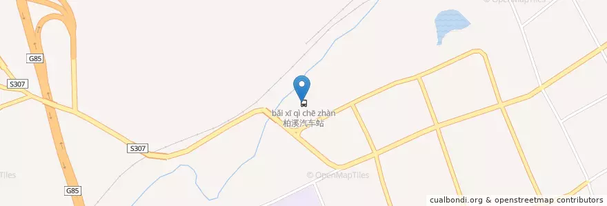 Mapa de ubicacion de 柏溪汽车站 en 中国, 四川省, 宜宾市, 叙州区.