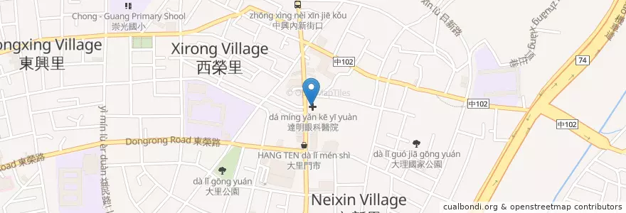 Mapa de ubicacion de 達明眼科醫院 en Taïwan, Taichung, 大里區.