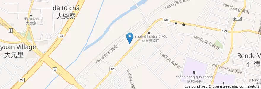 Mapa de ubicacion de 中油加油站-仁化 en تايوان, تاي شانغ, 大里區.