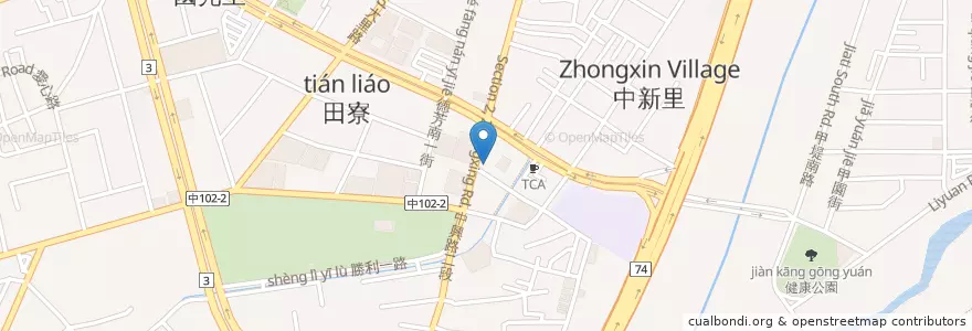 Mapa de ubicacion de 台灣中油-大義站 en Taiwan, Taichung, 大里區.