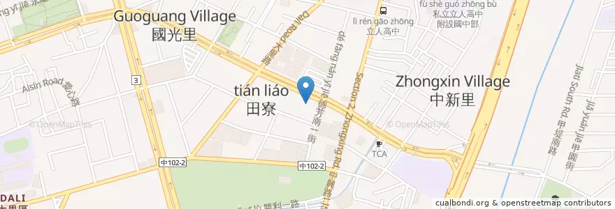 Mapa de ubicacion de 台灣中油-德芳店 en Taiwan, Taichung, Dali District.