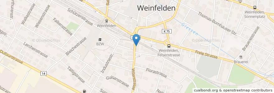 Mapa de ubicacion de Easy Food & Drink en سوئیس, Thurgau, Bezirk Weinfelden, Weinfelden.