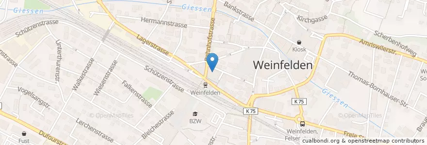 Mapa de ubicacion de Bezirksgericht en Svizzera, Turgovia, Bezirk Weinfelden, Weinfelden.