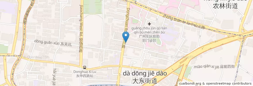 Mapa de ubicacion de 东川酒家 en China, Guangdong, 广州市, 越秀区, 大东街道.