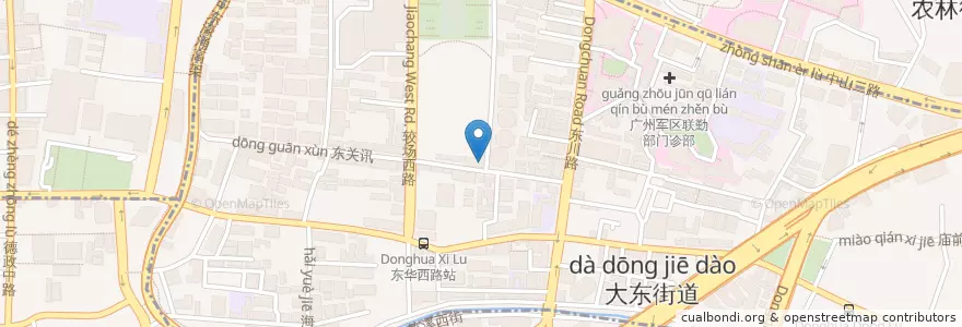 Mapa de ubicacion de 省体育局幼儿园 en China, Guangdong, 广州市, 越秀区, 大东街道.