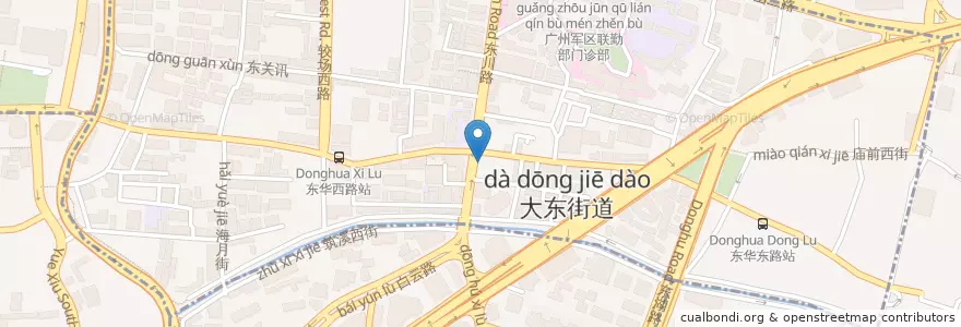 Mapa de ubicacion de 十三涌乡下菜 en Çin, Guangdong, 广州市, 越秀区, 大东街道.