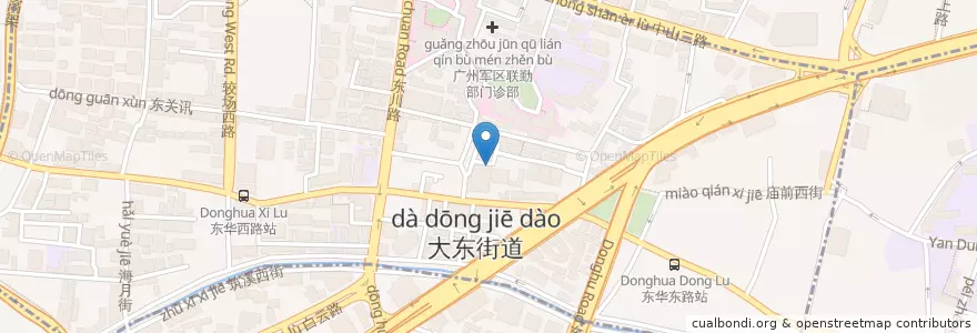 Mapa de ubicacion de 大东派出所 en چین, گوانگ‌دونگ, 广州市, 越秀区, 大东街道.